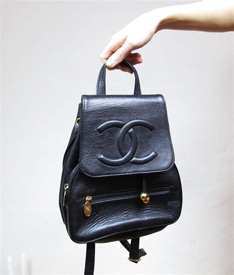 chanel folder|Chanel leather backpack.